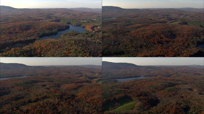 康涅狄格河和州边界-鸟瞰图-美国华盛顿县纽约
