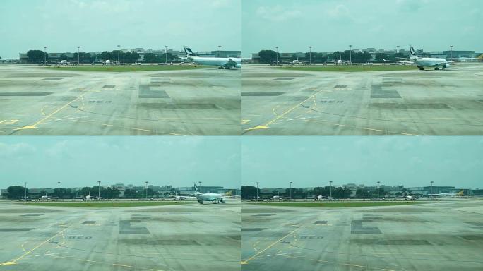 新加坡的延时跑道飞机