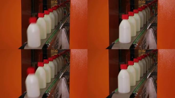 饮料装瓶标签流水线操作加工厂拍摄工业发展
