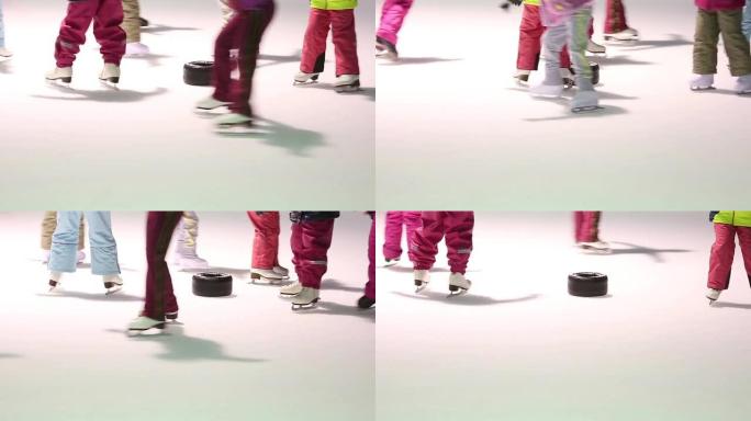 孩子们学习花样滑冰