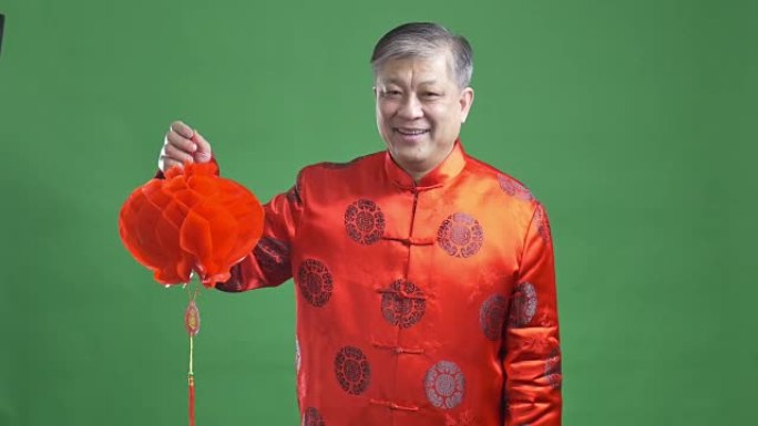 红色普通话亚洲老人新年快乐4k
