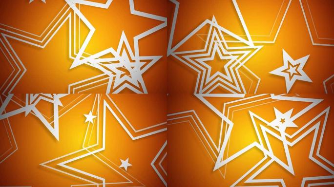 橙色上的白色矢量星