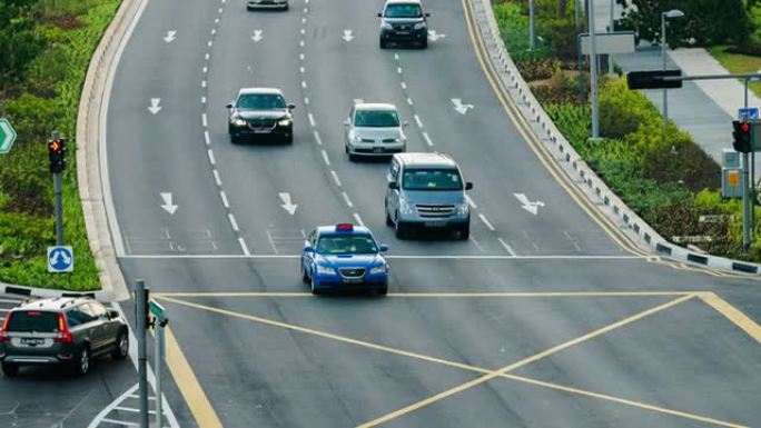 高清延时：高速公路/高速公路交通，新加坡