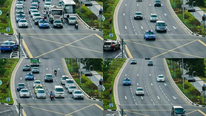 高清延时：高速公路/高速公路交通，新加坡