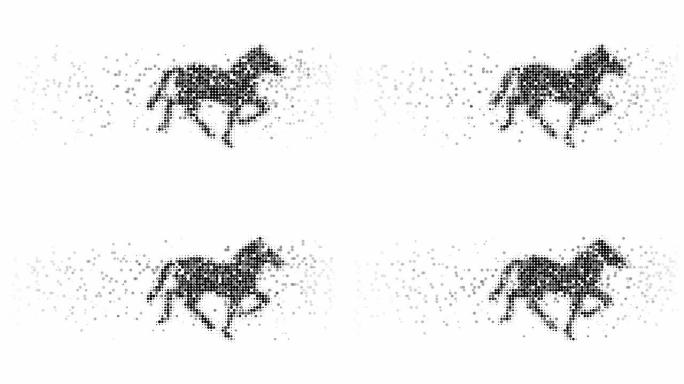 马：（环）两粒子马匹奔跑