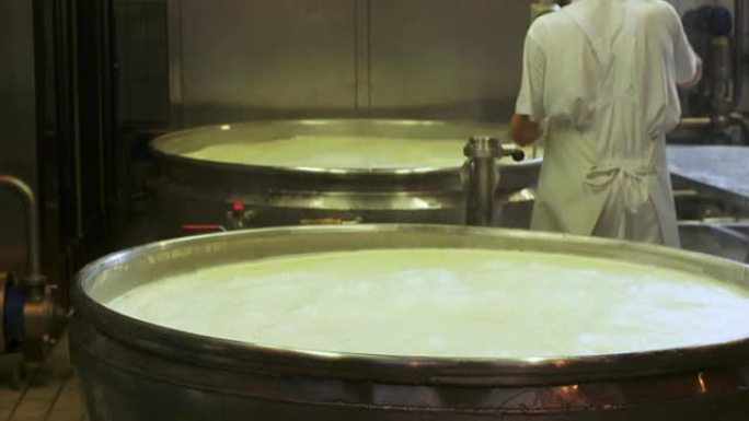 用于奶酪生产的搅拌牛奶