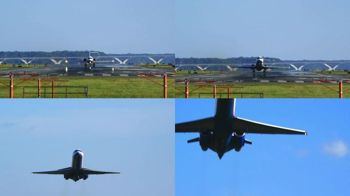 从里根国家机场起飞的通勤喷气式飞机
