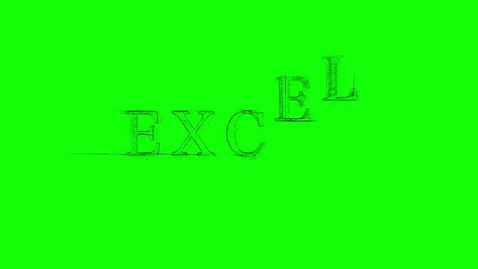 横幅移交Excel文本绿色背景动画