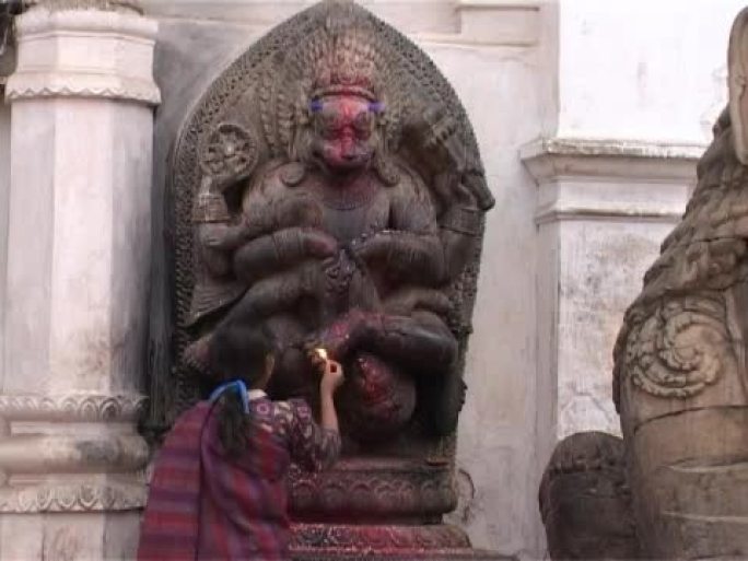 尼泊尔加德满都，毗湿奴化身纳拉西姆哈神殿