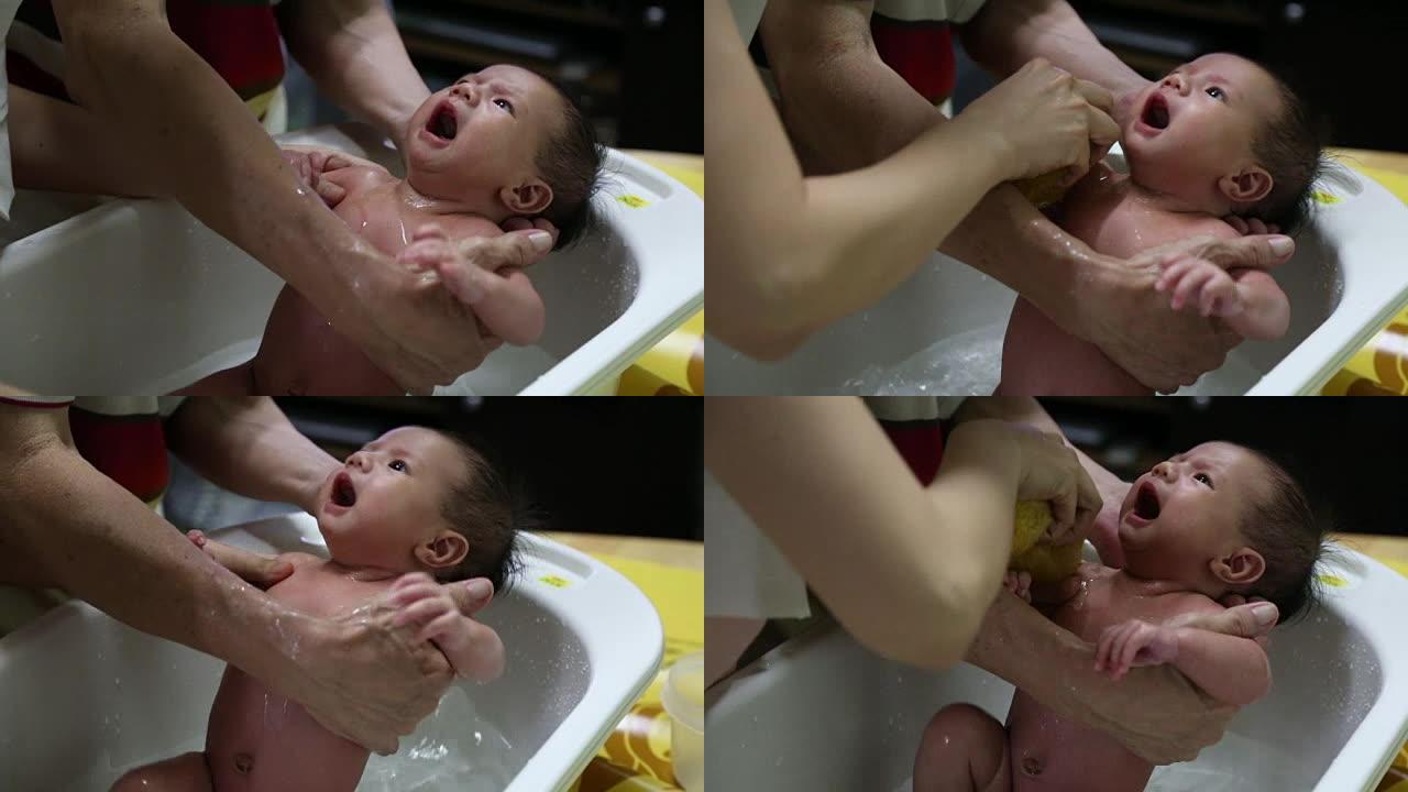 新生儿洗澡:1080p高清VDO