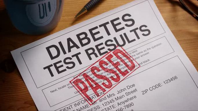糖尿病测试表格盖章