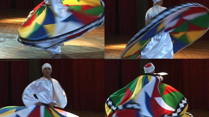 男子跳阿拉伯舞表演的外国男人
