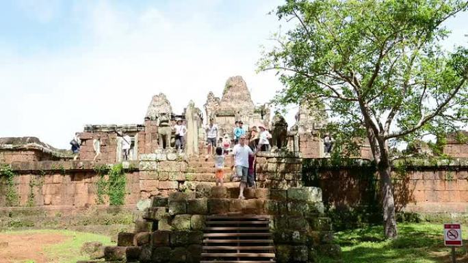 柬埔寨吴哥窟的古代佛教khmer寺庙。东Mebon Prasat