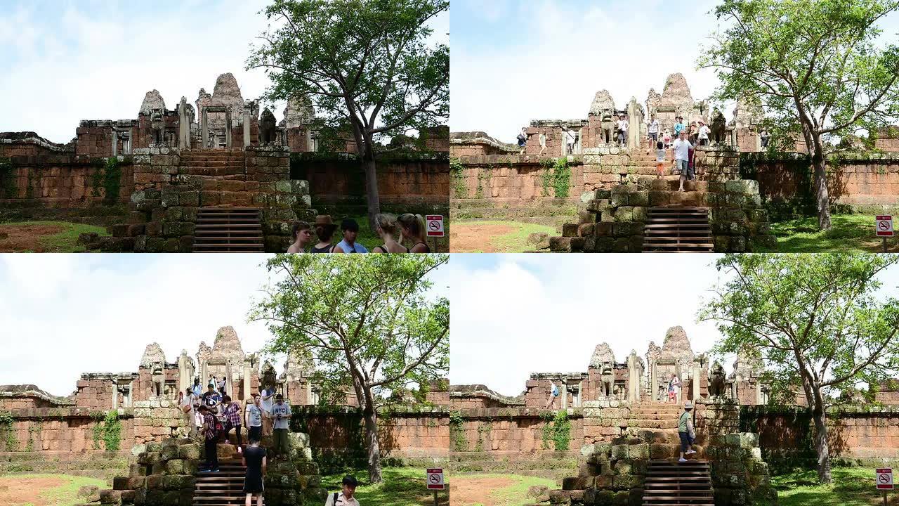柬埔寨吴哥窟的古代佛教khmer寺庙。东Mebon Prasat