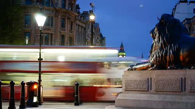 英国伦敦的大本钟和特拉法加广场