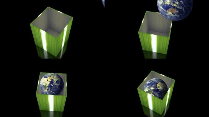 地球在里面的礼物3d三维立体特效动画素材