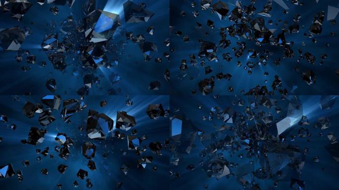 抽象3D（冰蓝）抽象3D钻石水晶