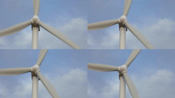 高清视频科罗拉多风力涡轮机旋转特写