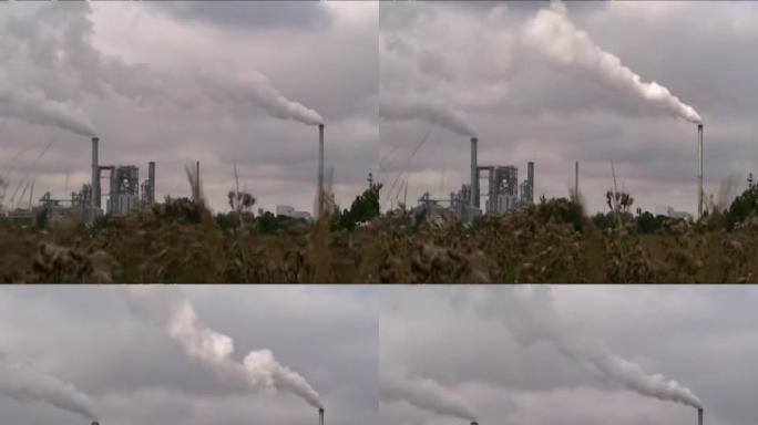 大气污染-发电厂烟囱污染废气排放石化油化