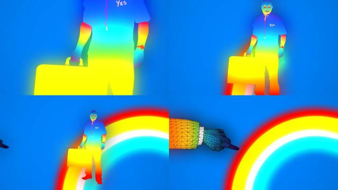 彩虹的设计师头脑风暴创意展示头脑科技