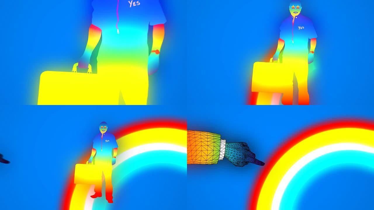 彩虹的设计师头脑风暴创意展示头脑科技