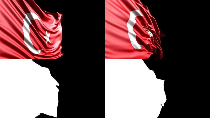 土耳其国旗高清，PAL，NTSC，阿尔法包括在内，循环