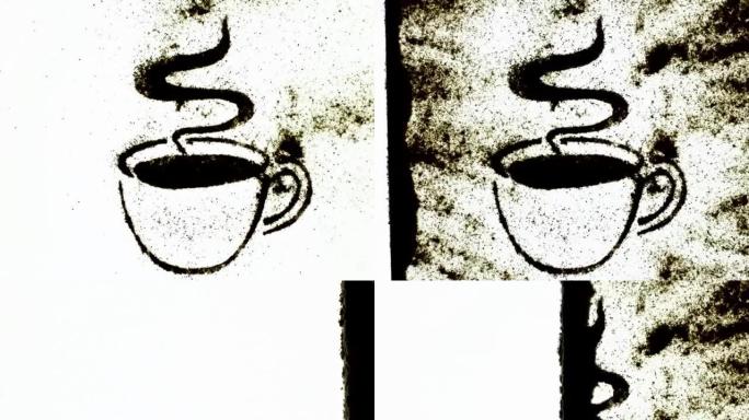 咖啡粒子汇聚三维动画沙画