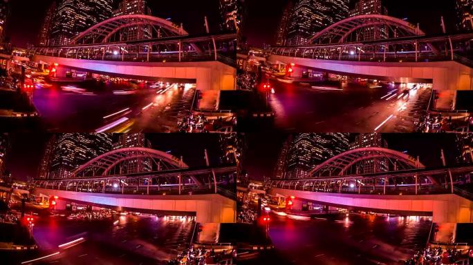 曼谷日落时分的城市景观