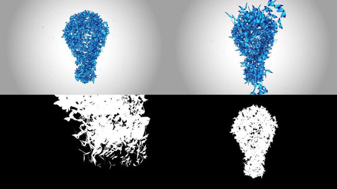 蓝色蝴蝶制造的明亮创意灯-阿尔法