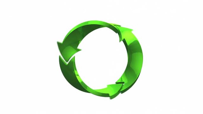绿色回收循环利用标志特效动画素材