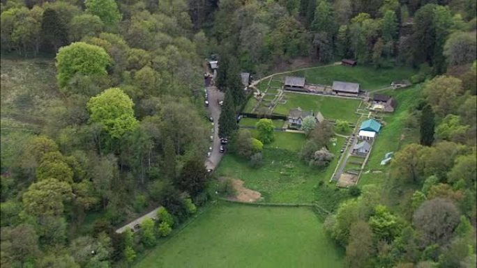 切德沃斯罗马别墅-鸟瞰图-英格兰，格洛斯特郡，科茨沃尔德区，英国