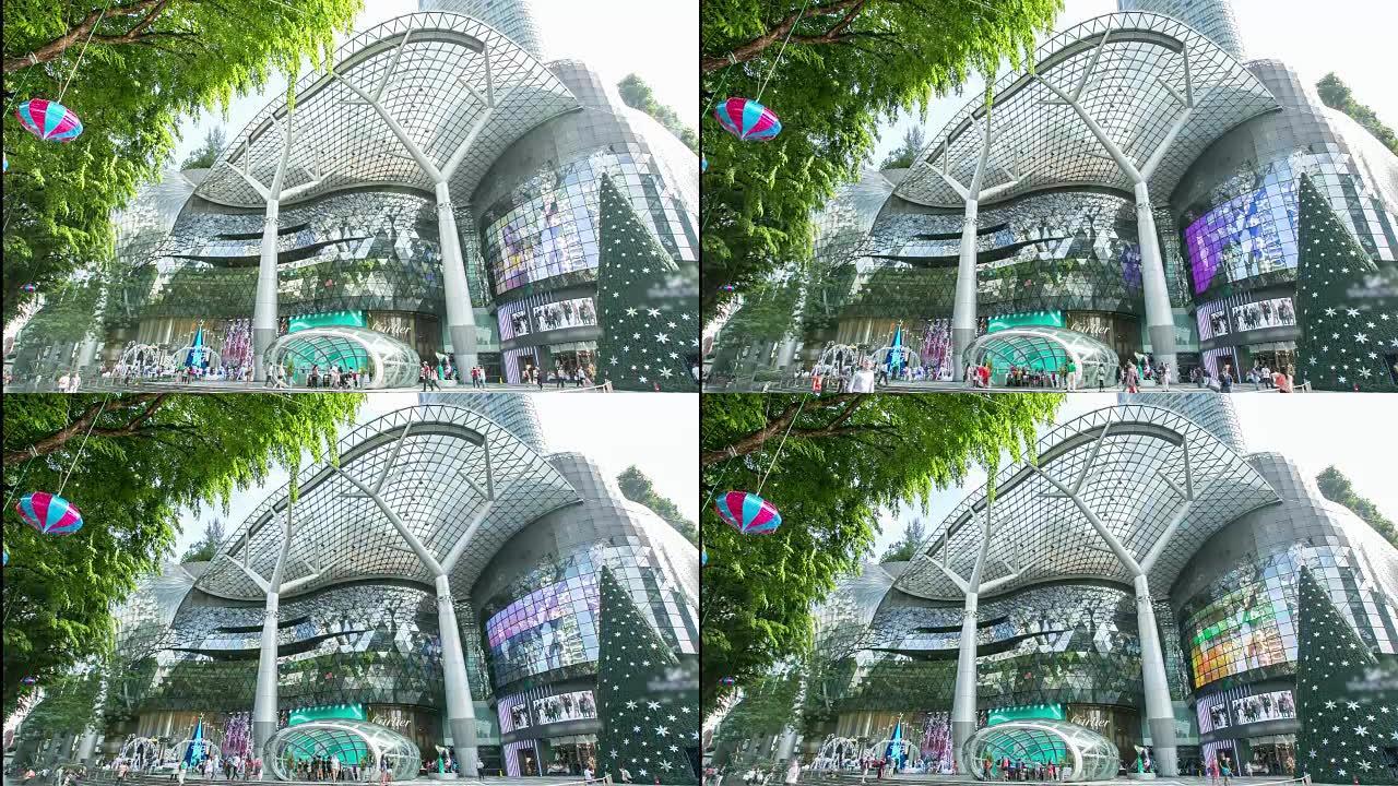 新加坡乌节路离子果园购物中心前的4k时间流逝。