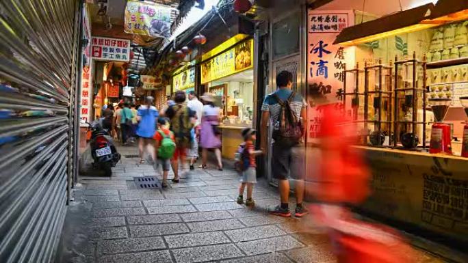 高清时光流逝:台湾拥挤的九分村