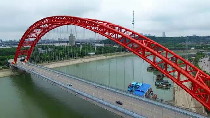 中国湖北青川大桥拉索桥虹桥拱门桥