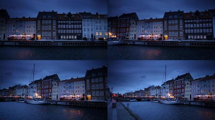 丹麦哥本哈根的新港全景
