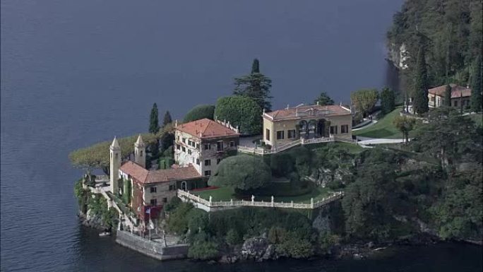 Villa Del Balbianello-鸟瞰图-伦巴第，科莫省，Lenno，意大利