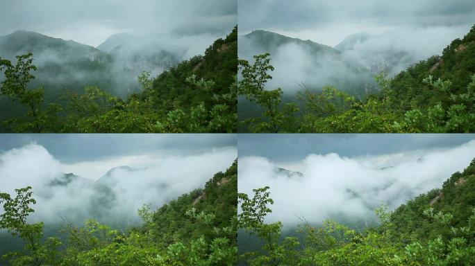 群山上的暴风雨云