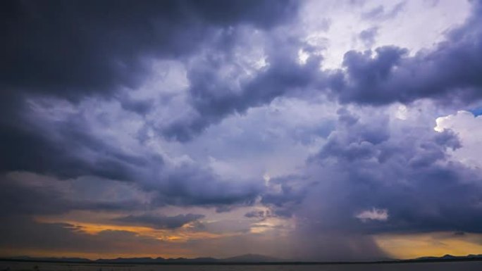 暴雨锋面城市穿云白云翻滚滚滚白云