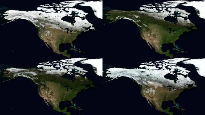 北美的季节。全高清和可循环