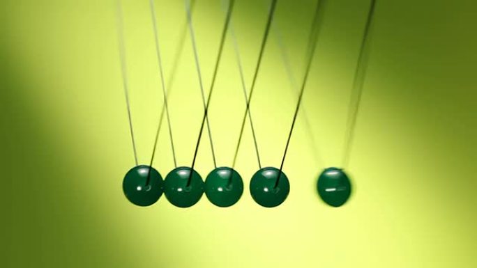 牛顿的绿色球摇篮力的传递能量损失傅科摆