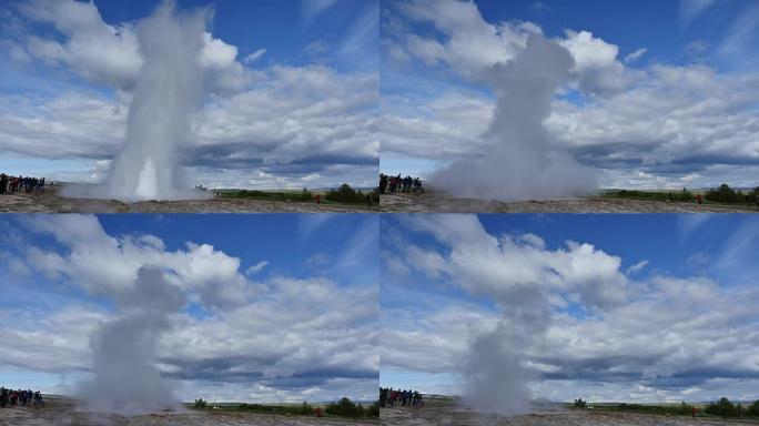 间歇泉Strokkur在4秒内爆发2次。4K