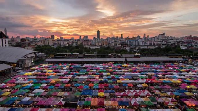 4k时间流逝: 泰国曼谷流行的夜市