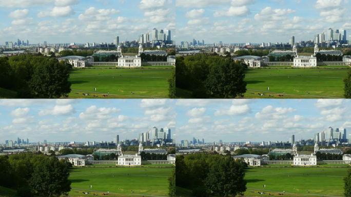 从格林威治公园观看的伦敦天际线 (4K/UHD至高清)
