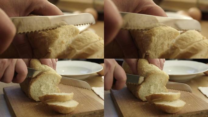 切片面包慢动作切片面包
