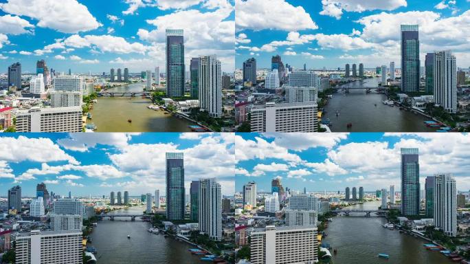 曼谷市中心天际线河景