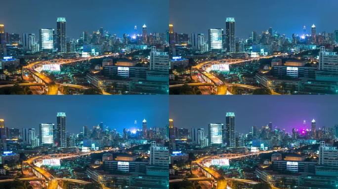 曼谷高速公路立交桥与现代城市