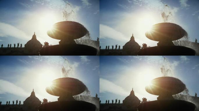 罗马梵蒂冈圣彼得广场的喷泉