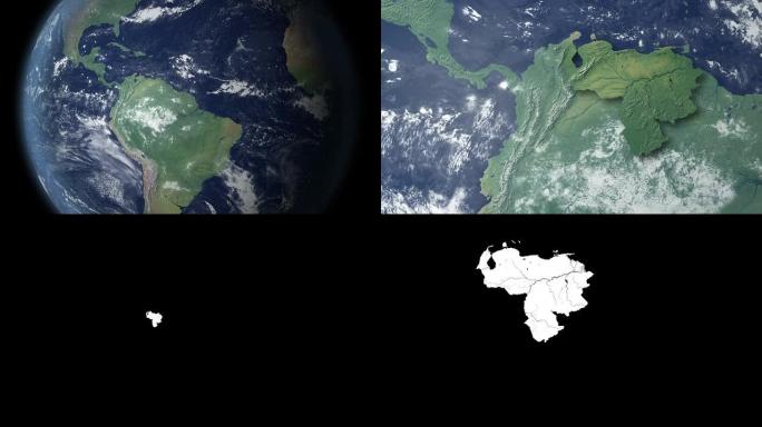 委内瑞拉在地球变焦后弹出（带阿尔法哑光）