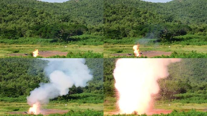 慢动作射击火球爆炸