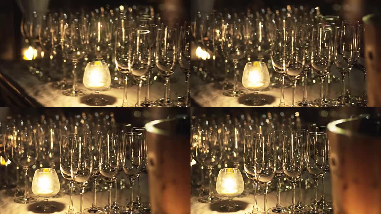 用蜡烛灯拍摄酒杯高脚杯火光氛围